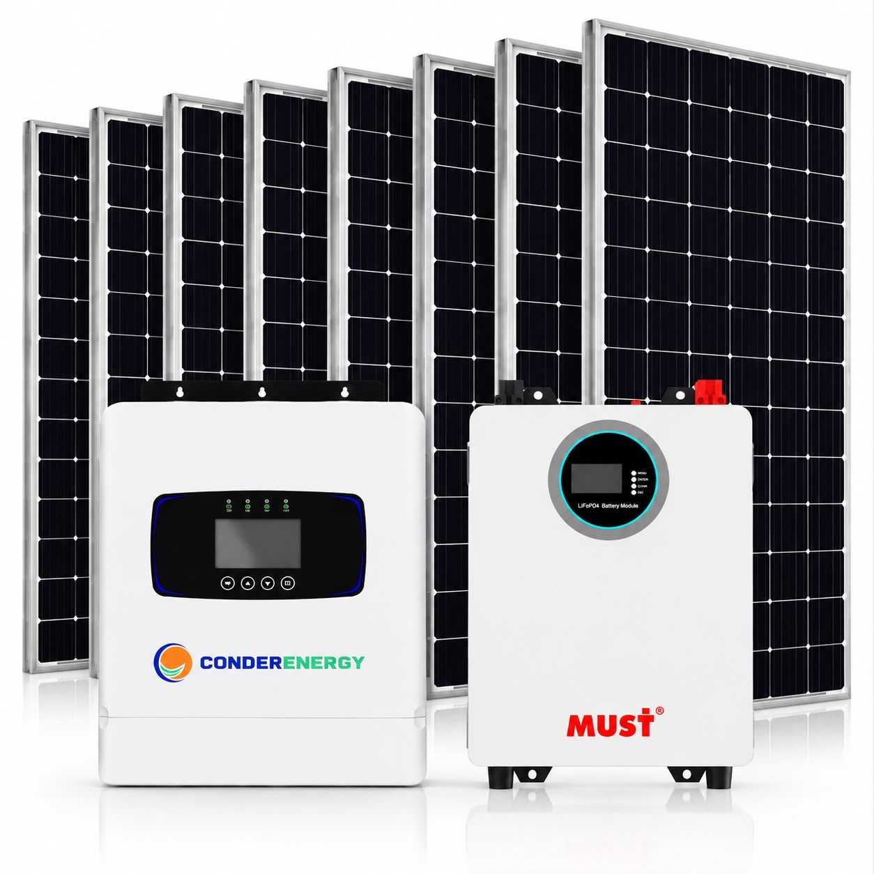 12kW Complete Solar System with Conder inverter 5kWh battery and 8 solar panels