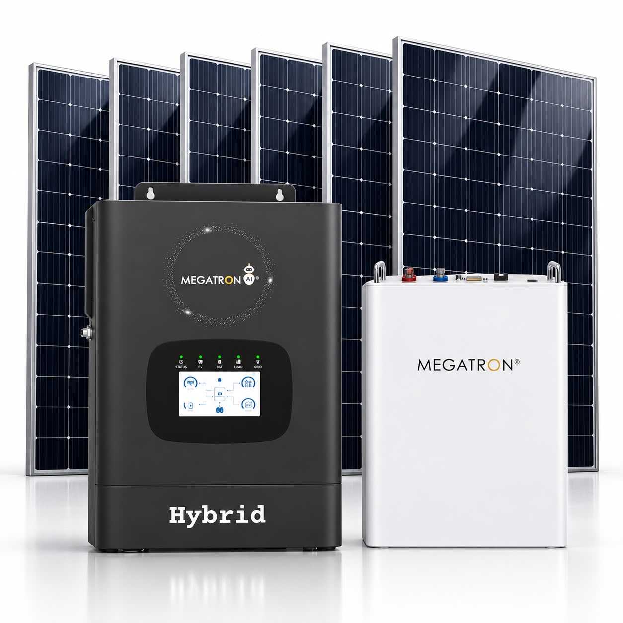5kW Megatron Solar System with 5.12kWh battery and six 600W solar panels